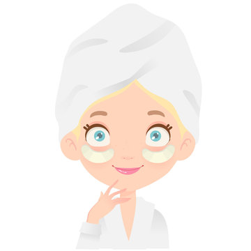 blonde woman with eye patches clip art preview