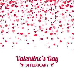 Valentines Day - vector greeting card with hearts on white background