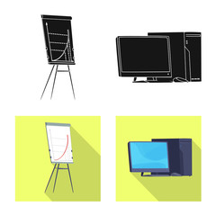 Vector design of furniture and work logo. Set of furniture and home stock symbol for web.