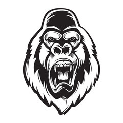 Gorilla mascot sport logo, emblem, illustration on a dark background