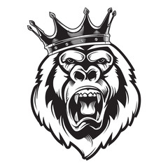 Obraz premium Gorilla mascot sport logo, emblem, illustration on a dark background
