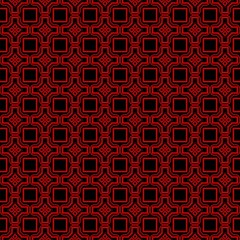 Ethnic classic pattern. Seamless vector illustration. Abstract geometric repeat backdrop. For decoration, wallpaper, print, fabric. Black, red color