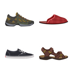 Isolated object of shoe and footwear sign. Set of shoe and foot vector icon for stock.