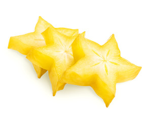 Fototapeta premium Carambola star fruit slices isolated