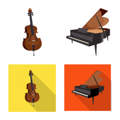 Vector illustration of music and tune symbol. Set of music and tool vector icon for stock.
