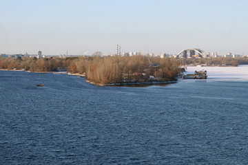 Fototapeta premium Dnipro river, Kyiv, Ukraine