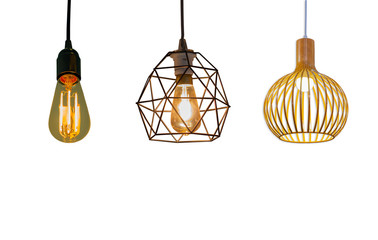 Isolated Round light bulbs  for illumination on a white background