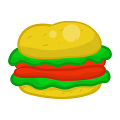 hamburger isolated illustration on white background