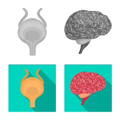 Isolated object of body and human symbol. Set of body and medical vector icon for stock.