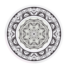 decorative plates for interior design. Empty dish, porcelain plate mock up design. Vector illustration. Decorative plates with Mandala ornament patterns. Home decor background