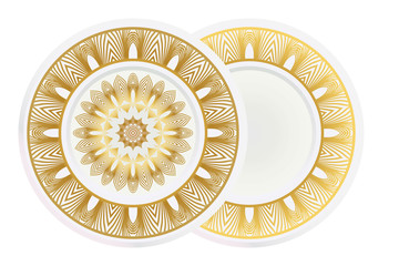 Fashion medallion. vector illustration. plate with colorful ornaments.