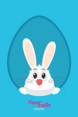Vector illustration Easter bunny in flat style
