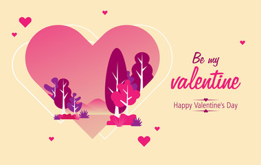 Valentines day card with heart. Vector illustration.
