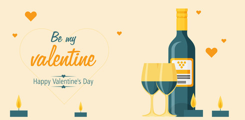 Valentines day card. Vector illustration.