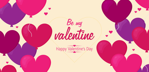 Valentines day card with heart. Vector illustration.