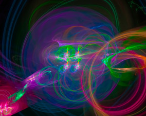  abstract digital fractal, fantasy design, disco