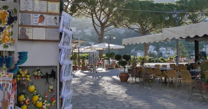 Restaurant in Piazza Duomo, Ravello, Costiera Amalfitana (Amalfi Coast), UNESCO World Heritage Site, Campania, Italy, Europe