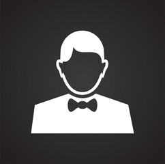 Profile icon on black background for graphic and web design, Modern simple vector sign. Internet concept. Trendy symbol for website design web button or mobile app