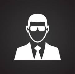 Profile icon on black background for graphic and web design, Modern simple vector sign. Internet concept. Trendy symbol for website design web button or mobile app