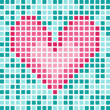 abstract square heart mosaic. Valentines day
