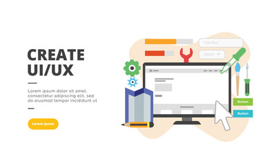 Create UI UX flat design banner illustration concept for digital marketing and business promotion