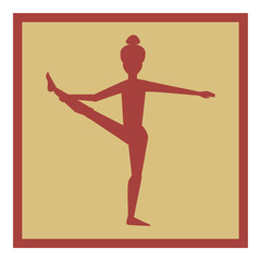 Fototapeta na wymiar yoga pose vector silhouette icon.