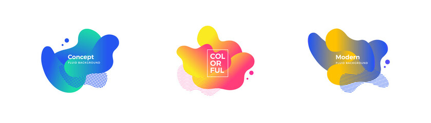 Fluid and liquid shapes. Trendy design templates.