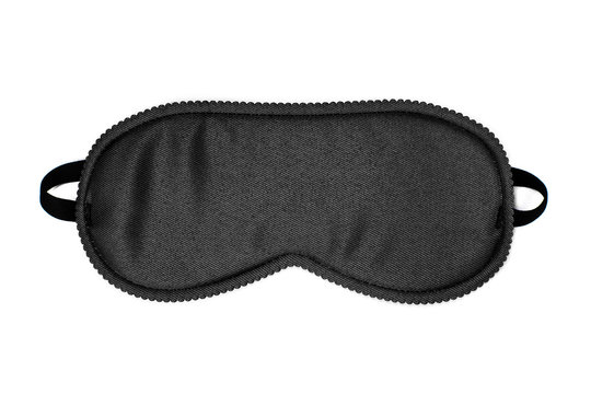 Black Sleeping Eye Mask, Isolated On White Background