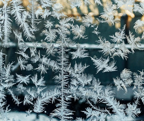intersecting to frost line, patterns on the window glass