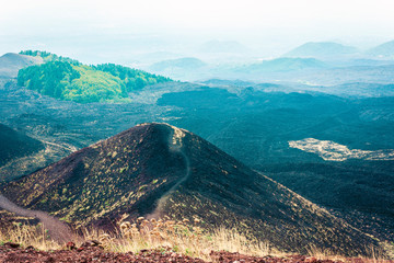 Silvestri Craters of Mount Etna, active volcano on the east coast of Sicily, Italy.