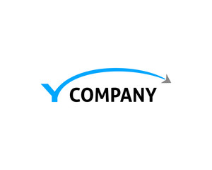 Initial letter Y with arrow logo template design