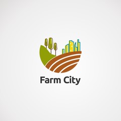 logo for company farm city, icon, element, and template