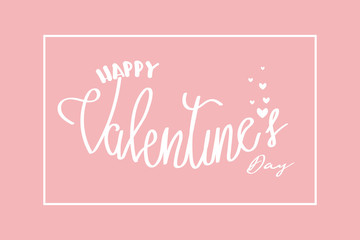 greeting card with hand lettering of Happy Valentine's Day