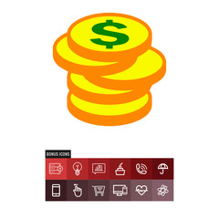 Coins vector icon
