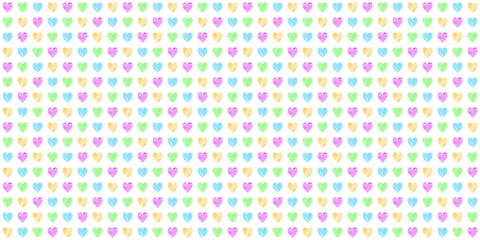 Bunte Herzen aus Wasserfarbe