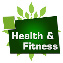 Health And Fitness Leaves Circular Squares Text 