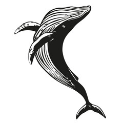 Whale vector hand drawn illustration. © johndory