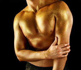  man with golden skin