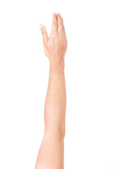 Obraz premium Male hand gestures isolated over the white background.