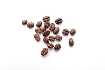 Fototapeta premium Coffee beans isolated on white background. Close-up.