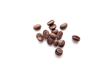 Fototapeta premium Coffee beans isolated on white background. Close-up.