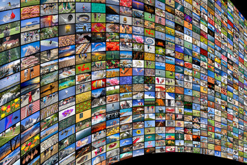 Giant multimedia widescreen video and image walls