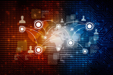 2d illustration Business Network 