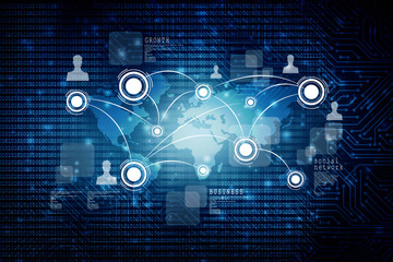 2d illustration Business Network 