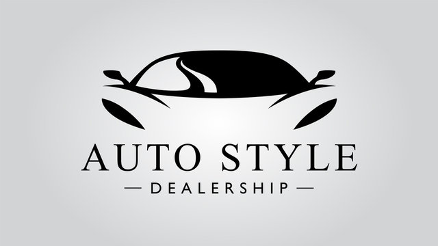 Super car logo design with concept sports vehicle icon silhouette