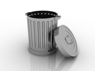 3D illustration recycle bin
