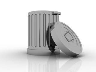 3D illustration recycle bin