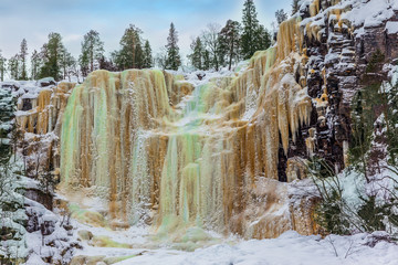  Frozen waterfall in Lapland