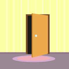 open door, vector illustration