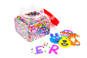 Mix color plastic particles children's mosaic